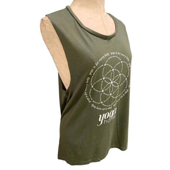 2XL Yoga Home Green Womens Olive Green Tank Top Lightweight - Picture 5 of 8
